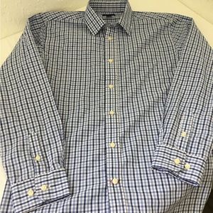 Tommy Hilfiger Boys Button Down Shirt Blue White Plaid Long Sleeve Pre owned